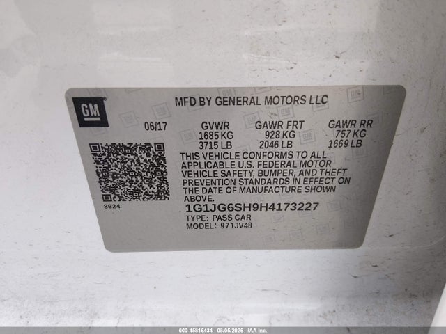 Chevrolet Sonic Lt Auto 2017 1G1JG6SH9H4173227 Image 9