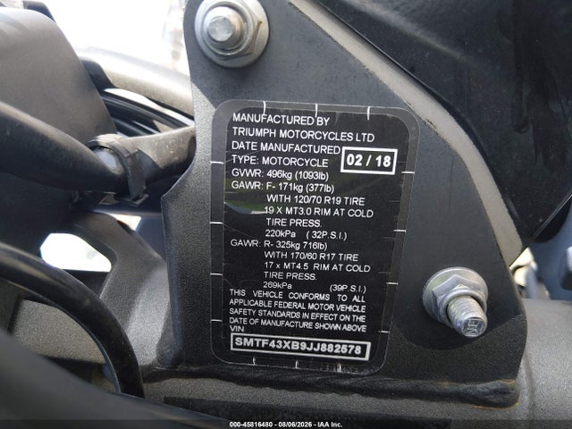 Triumph Motorcycle Explorer Xcx 2018 SMTF43XB9JJ882578 Image 10