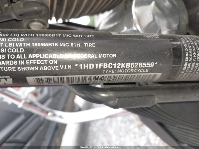 Продаж на аукціоні авто 2019 Harley-davidson Flhr, vin: 1HD1FBC12KB626559, номер лоту: 45816537