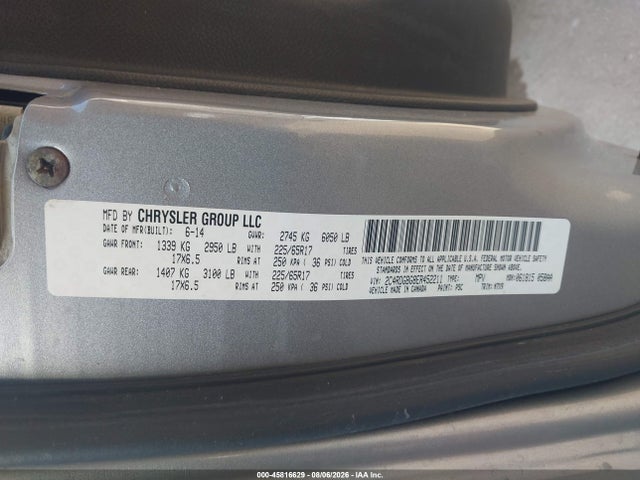 Продаж на аукціоні авто 2014 Dodge Grand Caravan Se 30th Anniversary, vin: 2C4RDGBG8ER452211, номер лоту: 45816629