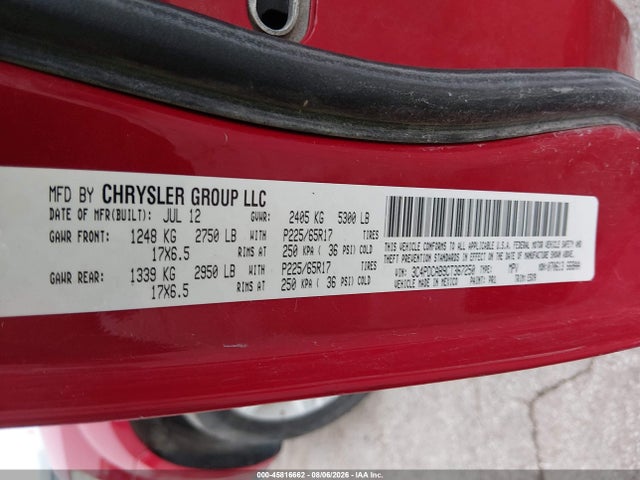 Aukcja sprzedaży 2012 Dodge Journey Se, vin: 3C4PDCAB9CT367250, numer aukcji: 45816662