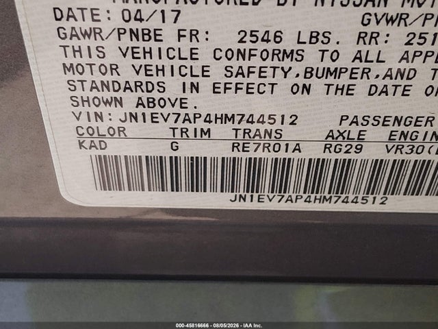 JN1EV7AP4HM744512 Infiniti Q50 3.0t Premium