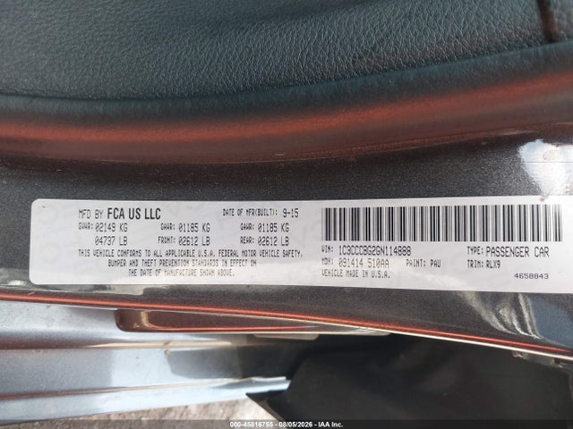 Aukcja sprzedaży 2016 Chrysler 200 S, vin: 1C3CCCBG2GN114888, numer aukcji: 45816755