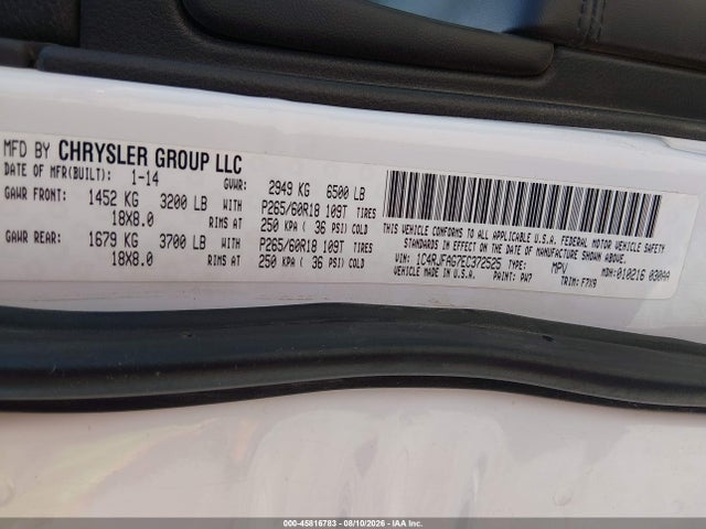 Продажа на аукционе авто 2014 Jeep Grand Cherokee Laredo, vin: 1C4RJFAG7EC372525, номер лота: 45816783