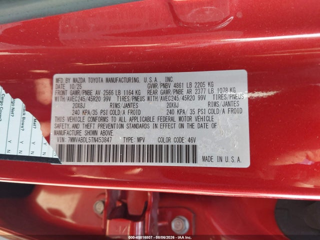 45816807 :رقم المزاد ، 7MMVABDL5TN453847 vin ، 2026 Mazda Cx-50 2.5 S Premium مزاد بيع