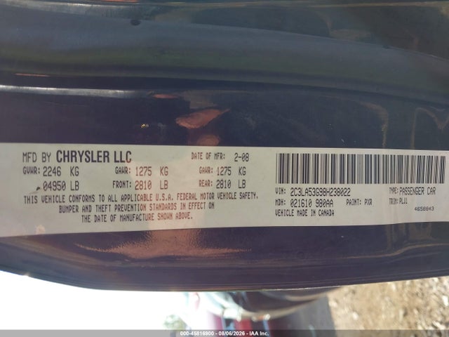 Продаж на аукціоні авто 2008 Chrysler 300 Touring, vin: 2C3LA53G98H238022, номер лоту: 45816900