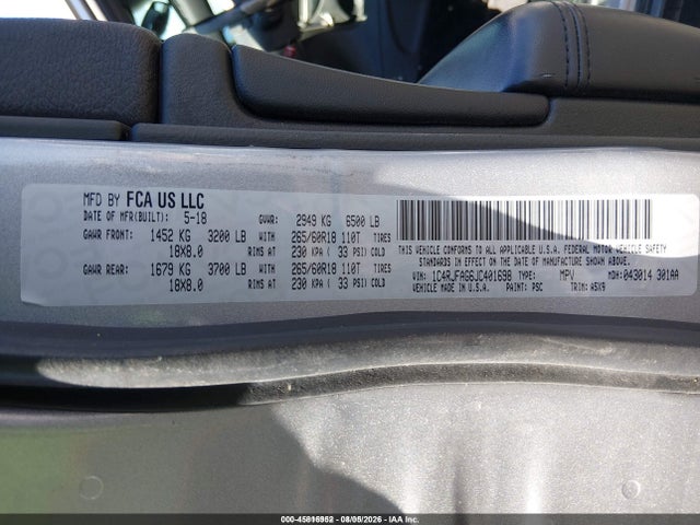 1C4RJFAG6JC401698 Jeep Grand Cherokee Laredo E 4x4