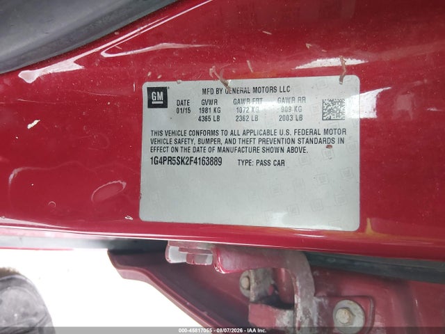 Buick Verano Convenience Group 2015 1G4PR5SK2F4163889 Image 9