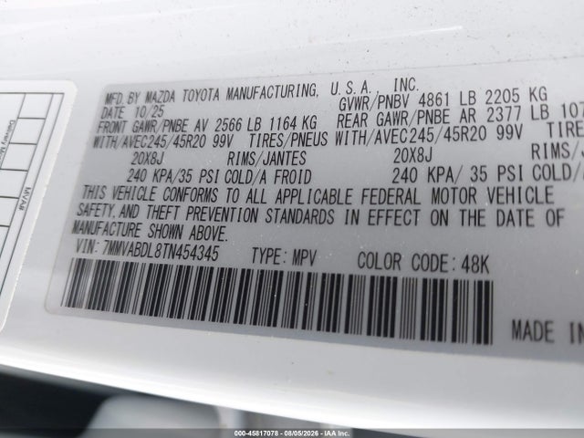 Aukcja sprzedaży 2026 Mazda Cx-50 2.5 S Premium, vin: 7MMVABDL8TN454345, numer aukcji: 45817078