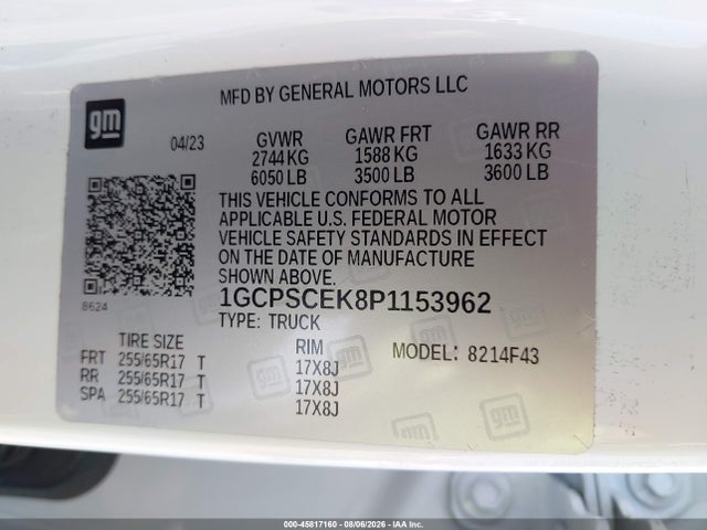 1GCPSCEK8P1153962 Chevrolet Colorado 2wd Short Box Lt