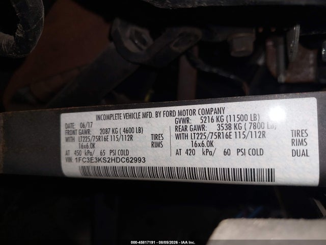 1FC3E3KS2HDC62993 Ford E-350 Stripped