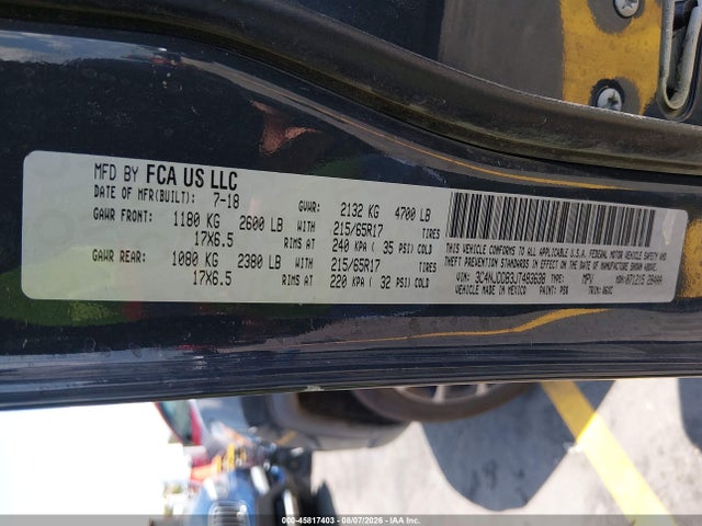 Aukcja sprzedaży 2018 Jeep Compass Trailhawk 4x4, vin: 3C4NJDDB3JT483638, numer aukcji: 45817403