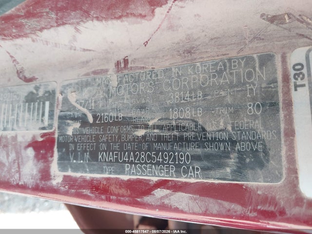 Продаж на аукціоні авто 2012 Kia Forte Ex, vin: KNAFU4A28C5492190, номер лоту: 45817547