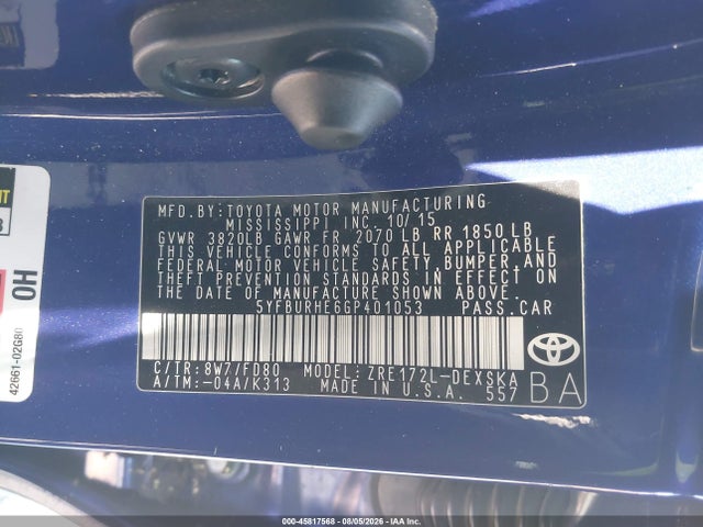 Toyota Corolla S Plus 2016 5YFBURHE6GP401053 Image 9