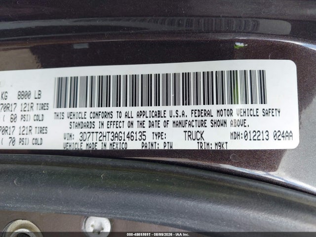 Продаж на аукціоні авто 2010 Dodge Ram 2500 Slt, vin: 3D7TT2HT3AG146135, номер лоту: 45817611