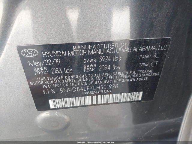 Hyundai ELANTRA SEL 2020 5NPD84LF7LH501928 Image 9