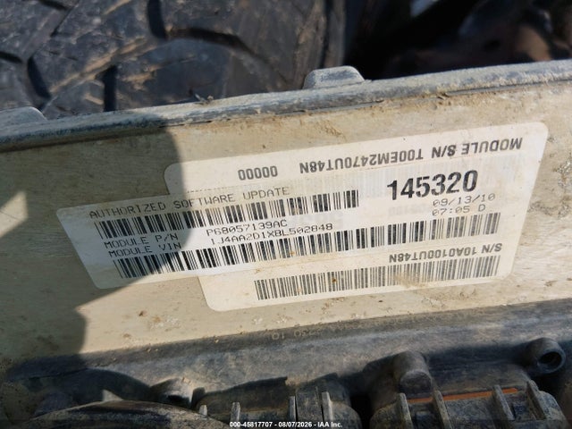 2011 Jeep Wrangler Sport მანქანა იყიდება აუქციონზე, vin: 1J4AA2D1XBL502848, აუქციონის ნომერი: 45817707