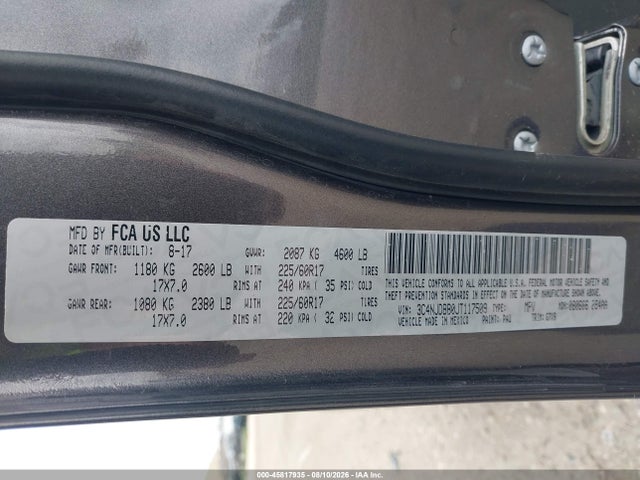 45817935 :رقم المزاد ، 3C4NJDBB0JT117509 vin ، 2018 Jeep Compass Latitude 4x4 مزاد بيع