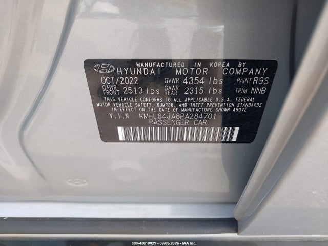 Продаж на аукціоні авто 2023 Hyundai Sonata Sel, vin: KMHL64JA8PA284701, номер лоту: 45818029