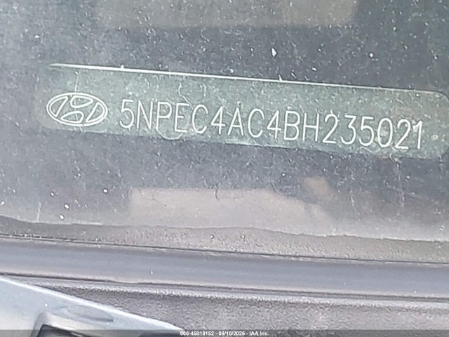45818152 :رقم المزاد ، 5NPEC4AC4BH235021 vin ، 2011 Hyundai Sonata Se مزاد بيع