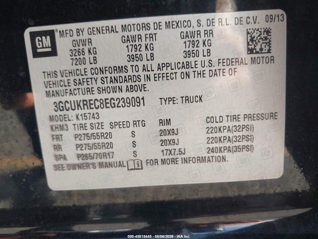 Chevrolet Silverado 1500 Lt 2014 3GCUKREC8EG239091 Image 9