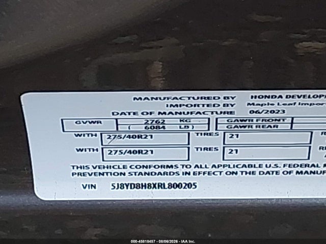 Продаж на аукціоні авто 2024 Acura Mdx Type S Advance Package, vin: 5J8YD8H8XRL800205, номер лоту: 45818457