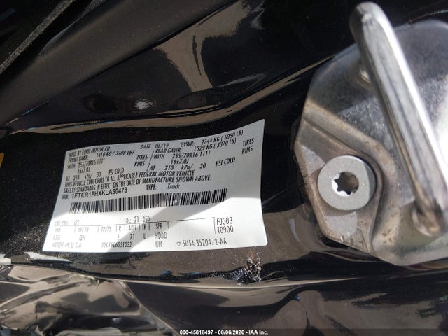 45818497 :رقم المزاد ، 1FTER1FHXKLA60478 vin ، 2019 Ford Ranger Xl مزاد بيع