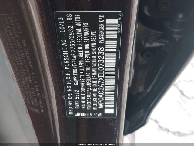 45818515 :رقم المزاد ، WP0AC2A7XEL073238 vin ، 2014 Porsche Panamera Turbo مزاد بيع
