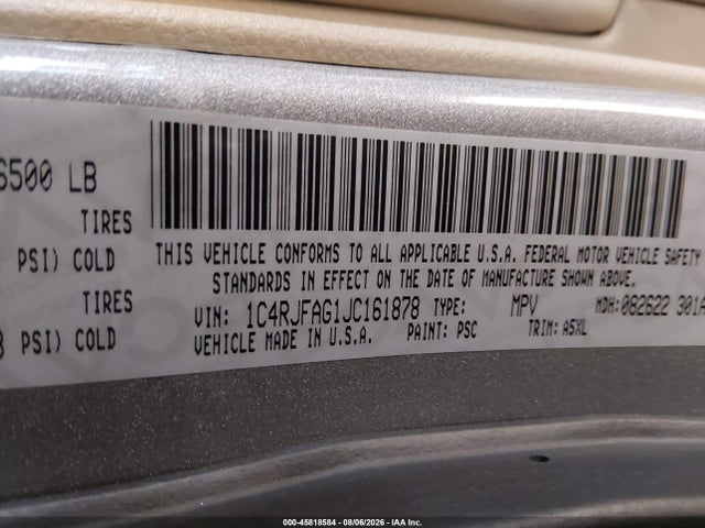 Продажа на аукционе авто 2018 Jeep Grand Cherokee Laredo E 4x4, vin: 1C4RJFAG1JC161878, номер лота: 45818584