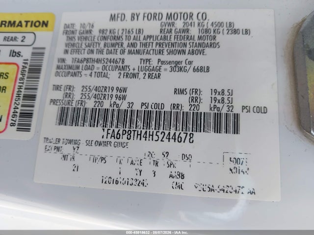 Ford Mustang Ecoboost 2017 1FA6P8TH4H5244678 Image 9