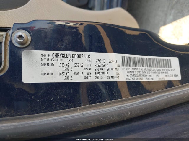 Aukcja sprzedaży 2014 Dodge Grand Caravan Sxt, vin: 2C4RDGCG0ER265740, numer aukcji: 45818675