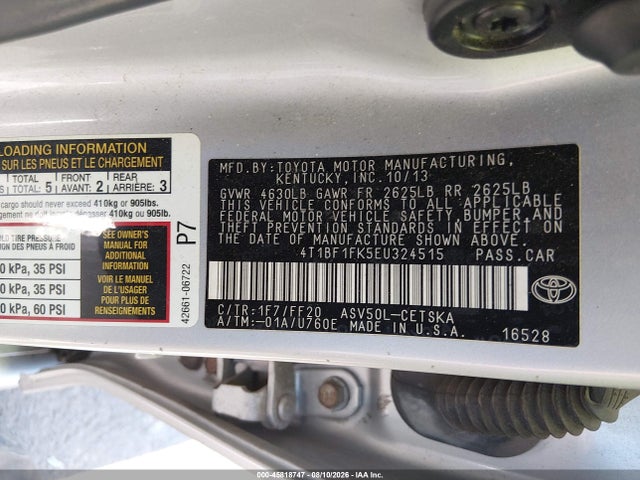 4T1BF1FK5EU324515 Toyota CAMRY SE