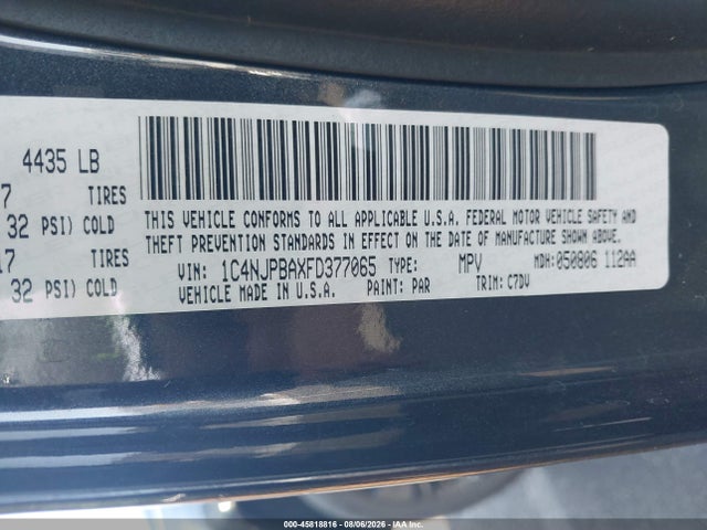 Jeep Patriot Altitude Edition 2015 1C4NJPBAXFD377065 Image 9