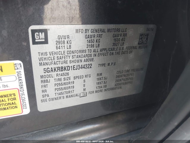 Продажа на аукционе авто 2014 Buick Enclave Leather, vin: 5GAKRBKD1EJ344322, номер лота: 45818818