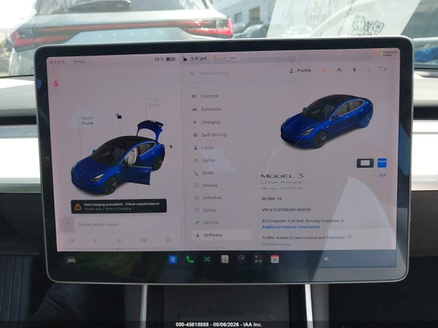 2019 Tesla Model 3 Long Range/performance მანქანა იყიდება აუქციონზე, vin: 5YJ3E1EBXKF450516, აუქციონის ნომერი: 45818888