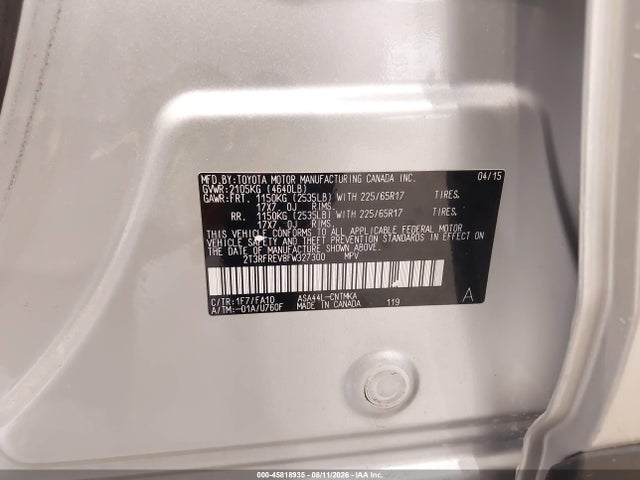 Toyota Rav4 Xle 2015 2T3RFREV8FW327300 Image 9