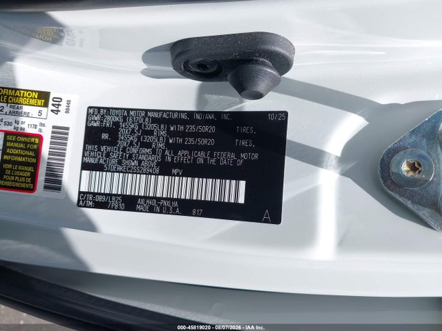5TDERKEC2SS289408 Toyota Sienna Platinum
