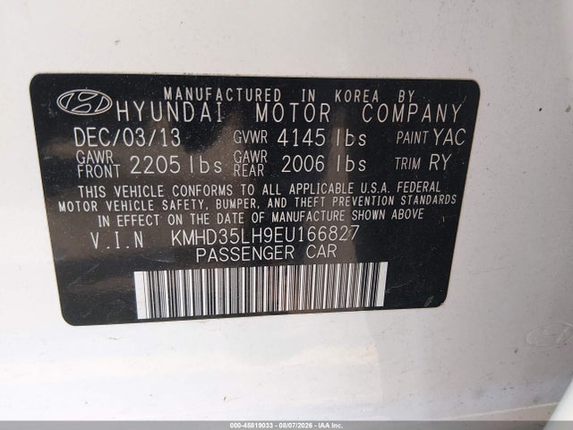 Aukcja sprzedaży 2014 Hyundai Elantra Gt, vin: KMHD35LH9EU166827, numer aukcji: 45819033
