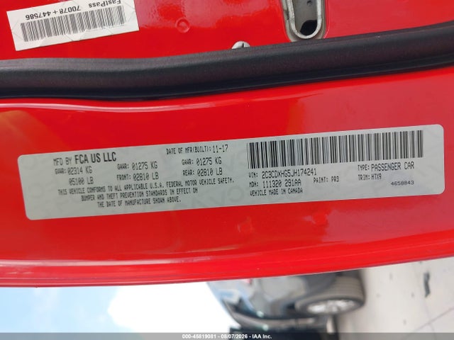 Продаж на аукціоні авто 2018 Dodge Charger Sxt Plus Rwd, vin: 2C3CDXHG5JH174241, номер лоту: 45819081
