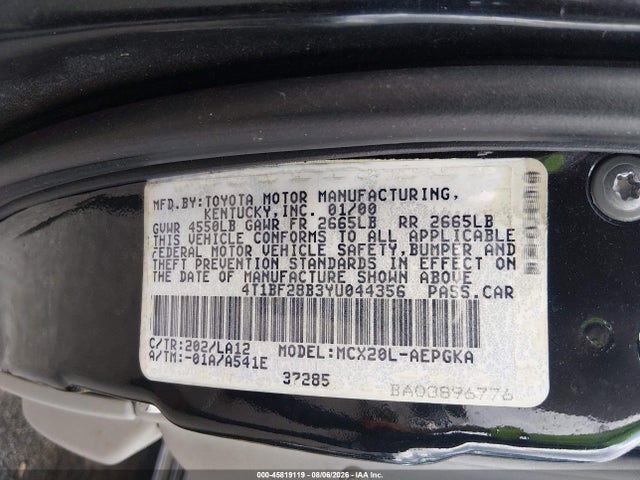 Продаж на аукціоні авто 2000 Toyota Avalon Xls, vin: 4T1BF28B3YU044356, номер лоту: 45819119