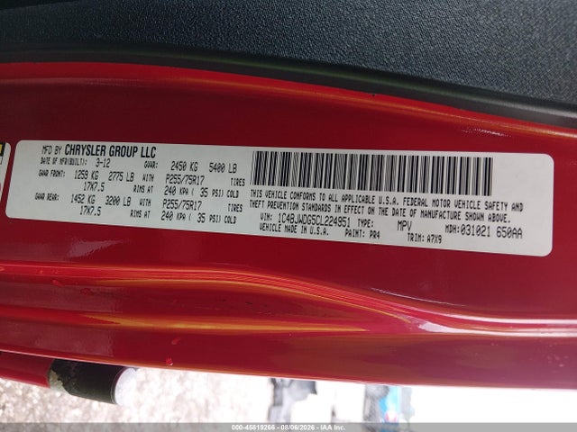 Продажа на аукционе авто 2012 Jeep Wrangler Unlimited Sport, vin: 1C4BJWDG5CL224951, номер лота: 45819266