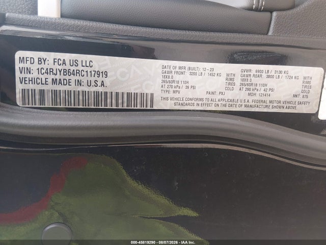1C4RJYB64RC117919 Jeep Grand Cherokee 4xe