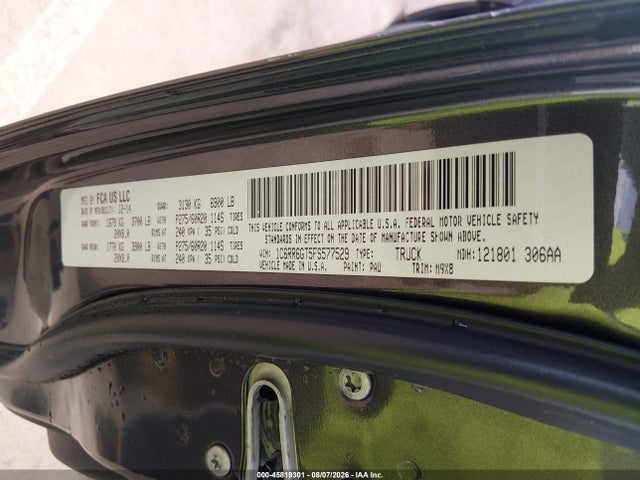 Aukcja sprzedaży 2015 Ram 1500 Big Horn, vin: 1C6RR6GT5FS577529, numer aukcji: 45819301