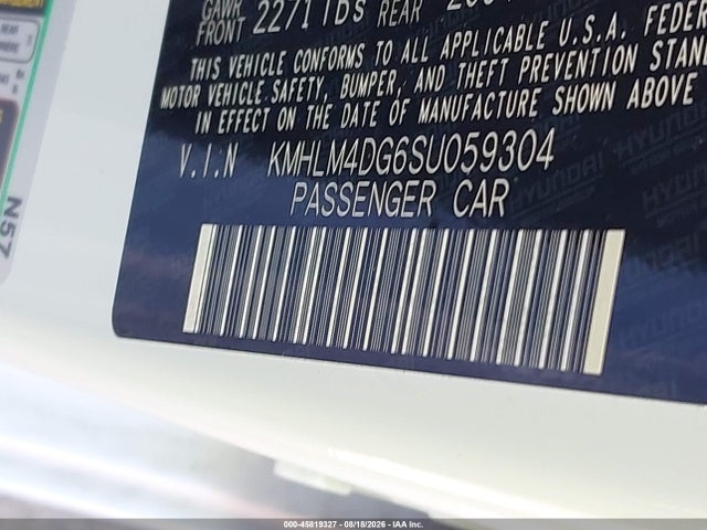 45819327 :رقم المزاد ، KMHLM4DG6SU059304 vin ، 2025 Hyundai Elantra Sel Sport مزاد بيع