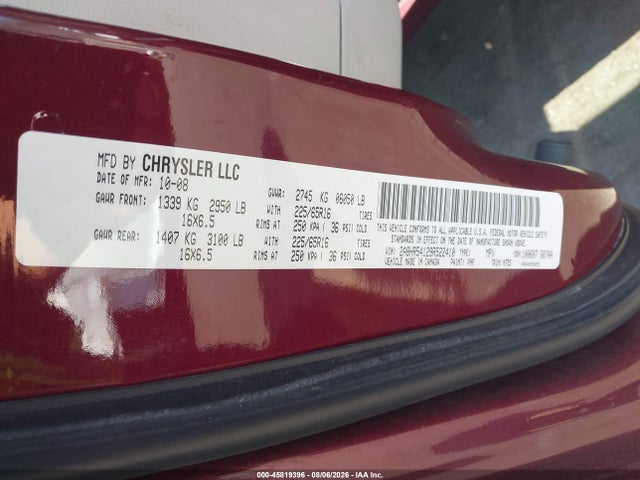 45819396 :رقم المزاد ، 2A8HR54129R522410 vin ، 2009 Chrysler Town & Country Touring مزاد بيع