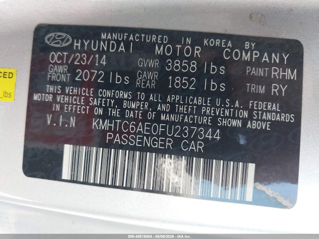 Hyundai Veloster Turbo 2015 KMHTC6AE0FU237344 Image 9