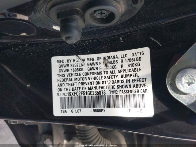 19XFC2F51GE235878 Honda Civic Lx