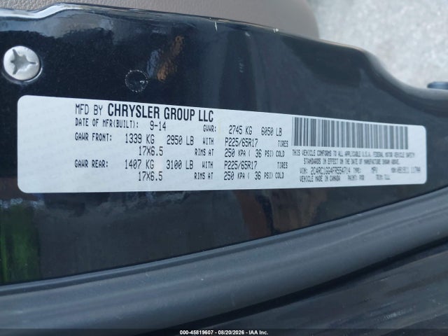 45819607 :رقم المزاد ، 2C4RC1GG4FR554714 vin ، 2015 Chrysler Town & Country Limited Platinum مزاد بيع