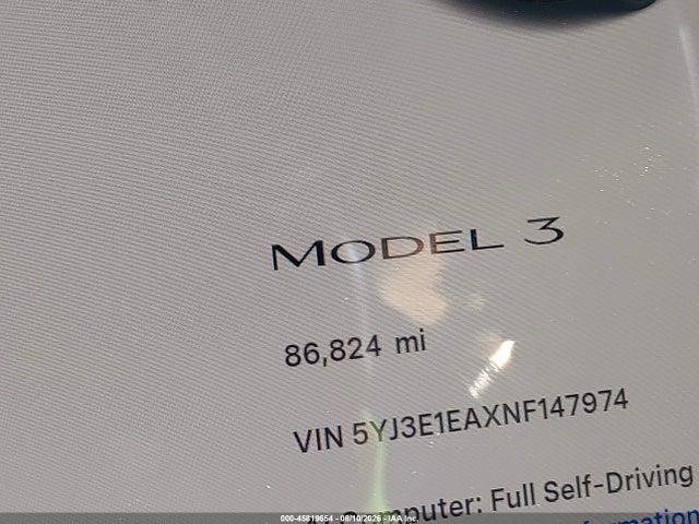 Tesla Model 3 Rear-wheel Drive 2022 5YJ3E1EAXNF147974 Image 16