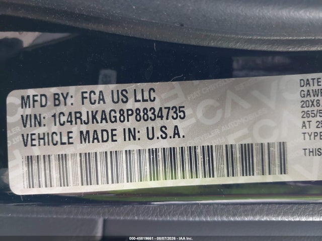 Продаж на аукціоні авто 2023 Jeep Grand Cherokee L Altitude 4x4, vin: 1C4RJKAG8P8834735, номер лоту: 45819661